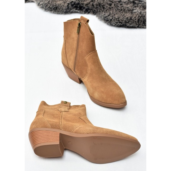 Botki kowbojki damskie Big Star TT274953 Camel