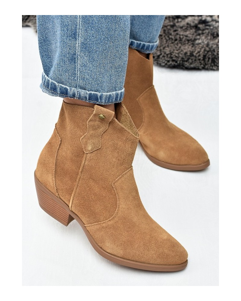 Botki kowbojki damskie Big Star TT274953 Camel