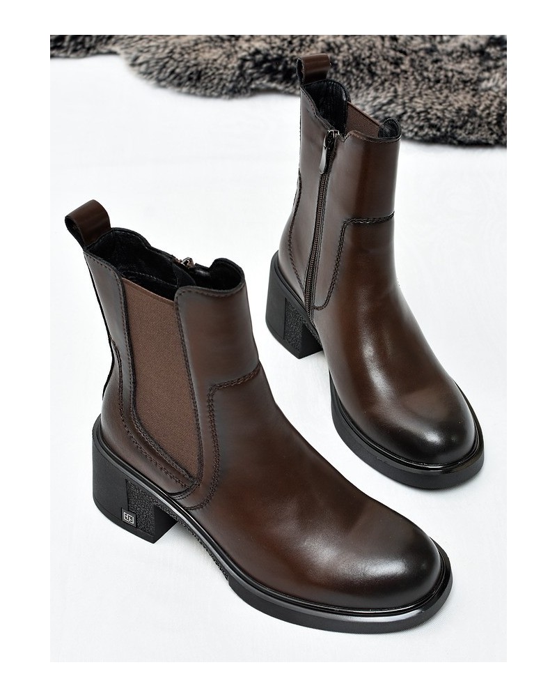 Botki damskie Vinceza 86442 Brąz