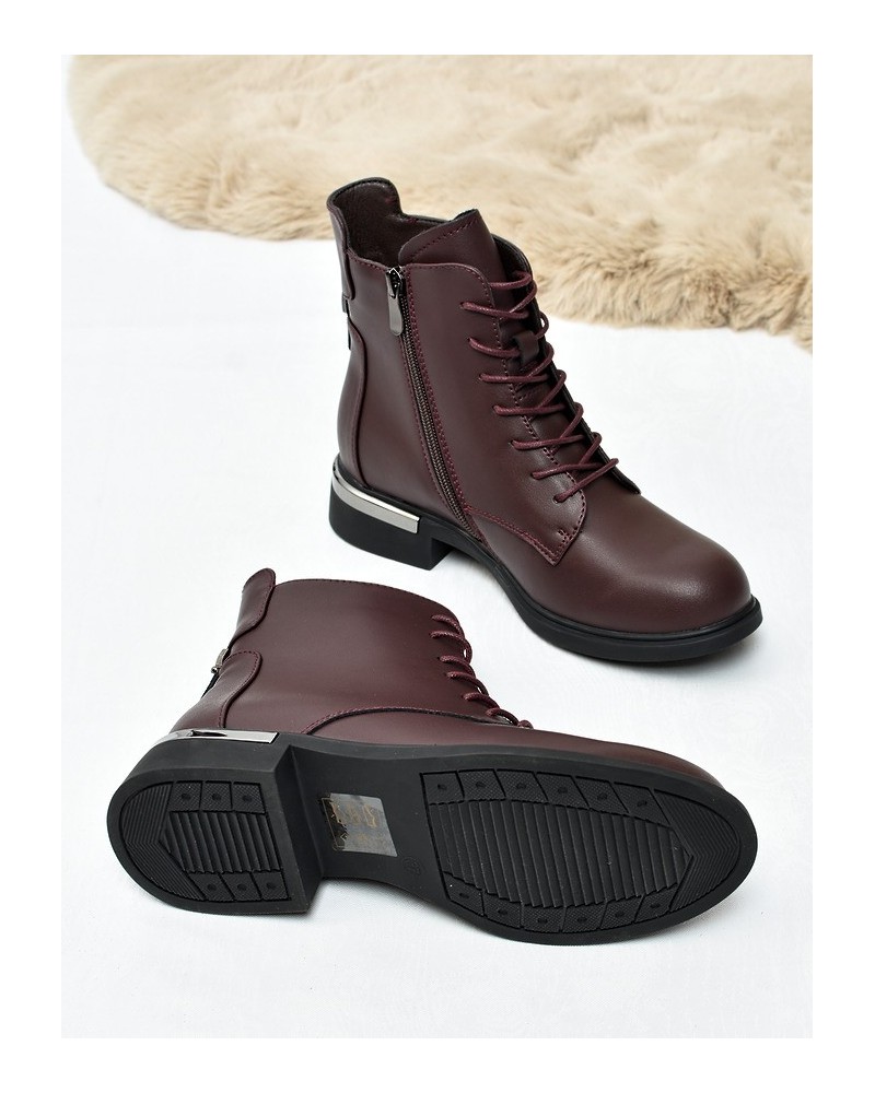 Trzewiki botki damskie Vinceza 86450 Bordo