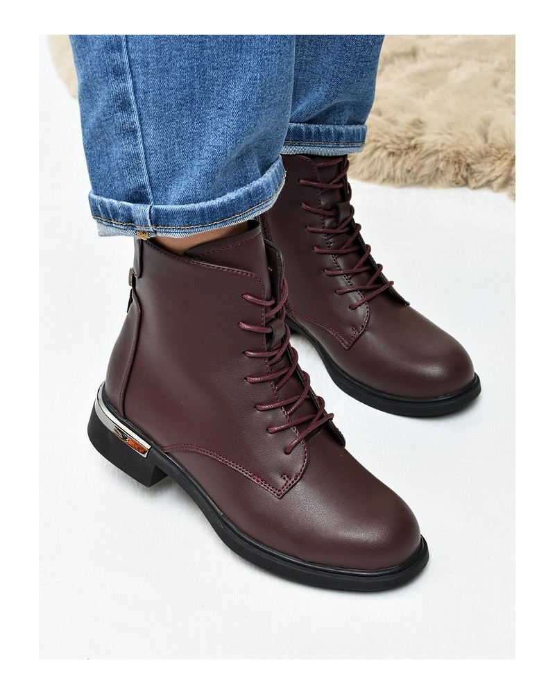 Trzewiki botki damskie Vinceza 86450 Bordo