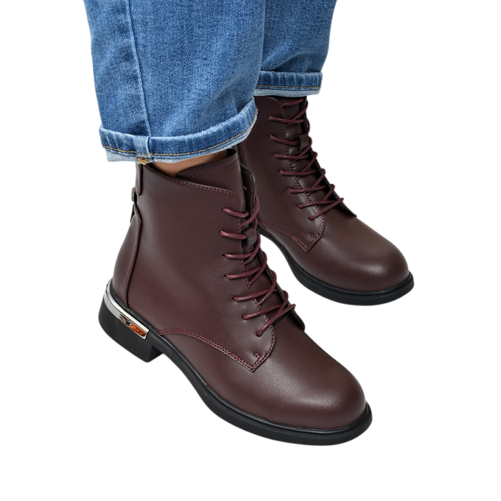 Trzewiki botki damskie Vinceza 86450 Bordo