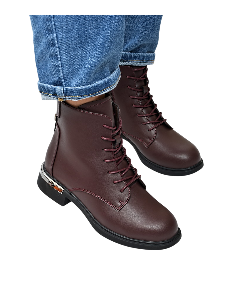 Trzewiki botki damskie Vinceza 86450 Bordo