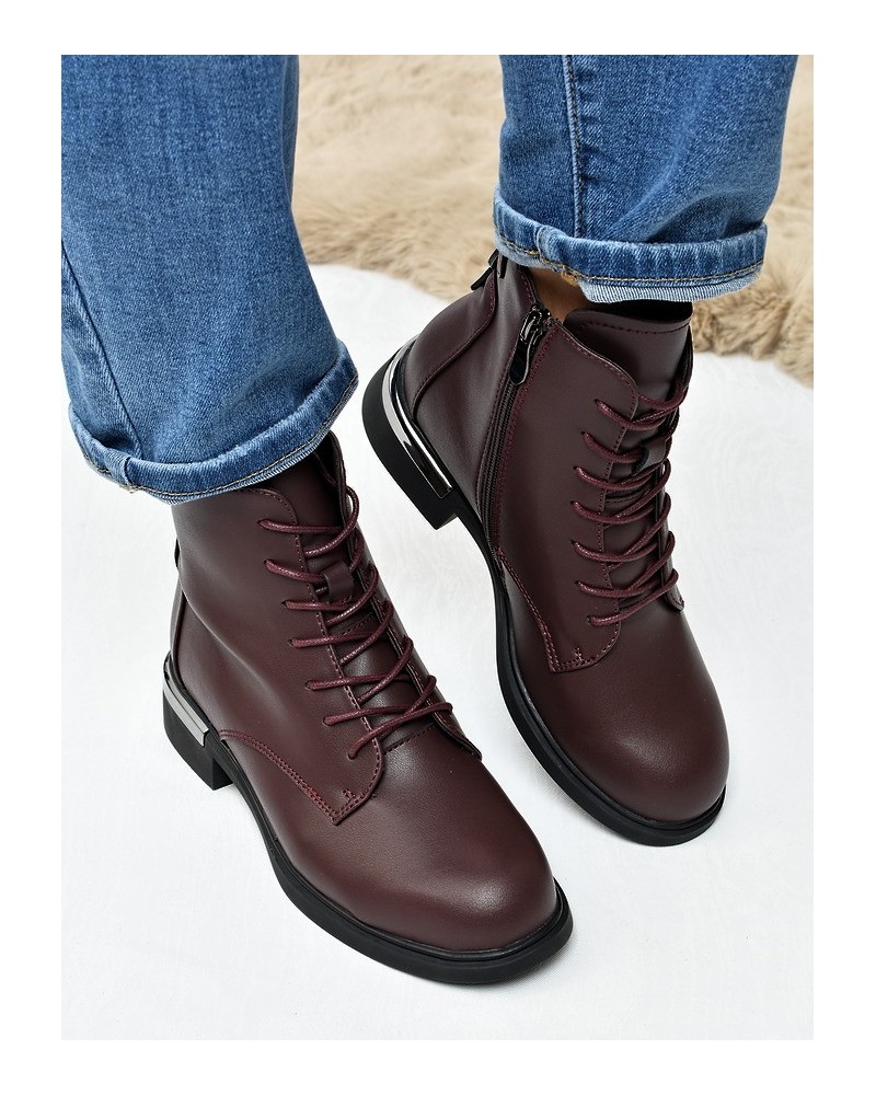 Trzewiki botki damskie Vinceza 86450 Bordo