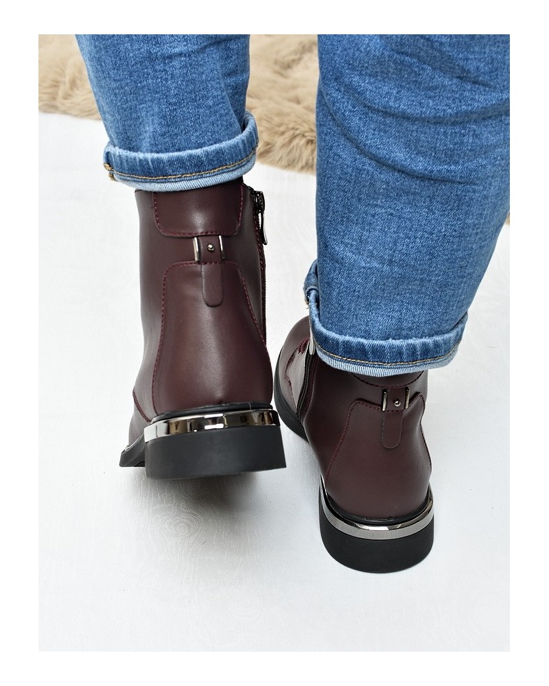 Trzewiki botki damskie Vinceza 86450 Bordo