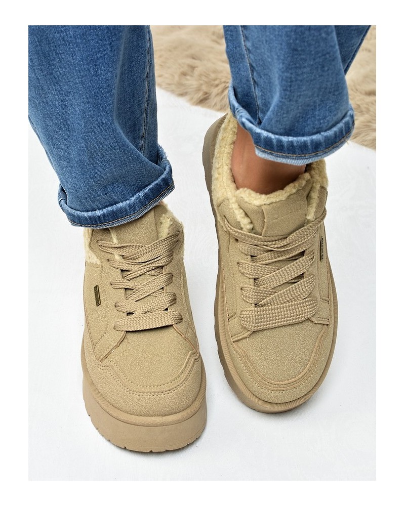 Śniegowce sneakersy damskie Big Star SS274105 Beż