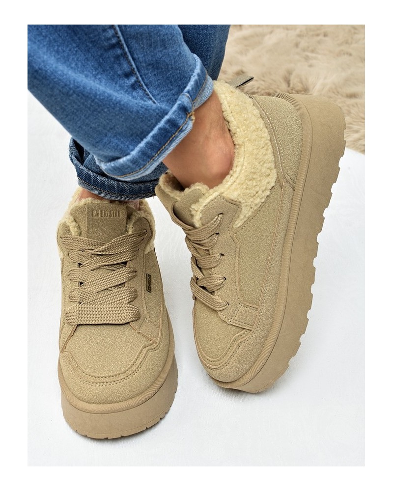 Śniegowce sneakersy damskie Big Star SS274105 Beż